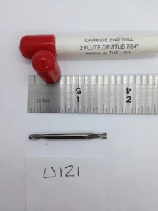 1 NUEVA FRESA DE EXTREMO DE CARBURO DE 7/64" DE DIÁMETRO EE. UU. 2 FL SQ DE. LOC 7/32" (U121) - Imagen 1 de 3