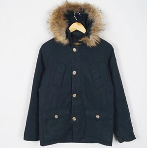 Chaqueta parka para mujer WOOLRICH talla UK14 negra aislada con capucha crema... - Imagen 1 de 9