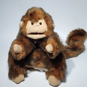 Folkmanis Folktails 10" Brown Monkey Plush Hand Puppet Full Body Chimp 12" Tail - Picture 1 of 10