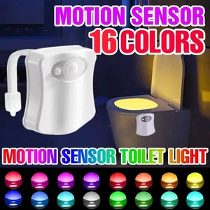 Motion Sensor Toilet Light LED Night Lights Waterproof Bathroom Lamp Washroom - Picture 1 of 15