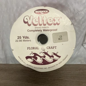 New Sealed Berwick Vertex Red Ribbon 25 Yards Waterproof Floral Craft USA - Picture 1 of 6