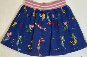 Hanna Andersson Little Girl Sz 120 Skirt Blue Mermaid Shorts Elastic Waist EUC - Picture 1 of 10
