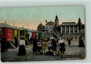 12054204 - Ostende - Cabinen - Vue sur la Plage , Hotels Bademode 1915 - Bild 1 von 2