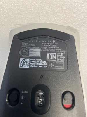 Alienware Tri-Mode Wireless Gaming Mouse 720M Dell 8V4TG - Image 1 of 3