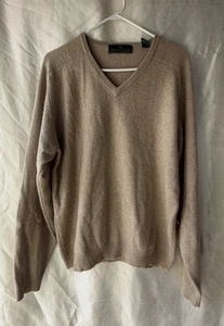 Suéter para mujer color beige tostado Embassy Row cachemir cuello en V talla M suave acogedor pulóver - Imagen 1 de 5