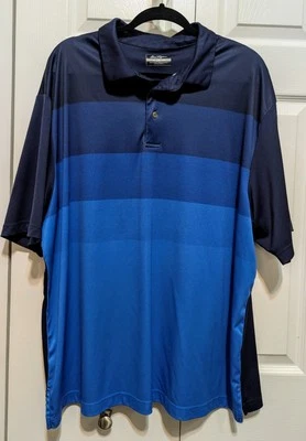 Men's Ben Hogan Performance Gold Shirt 2XL Gradient Navy- Turquoise Stretch - Image 1 of 4
