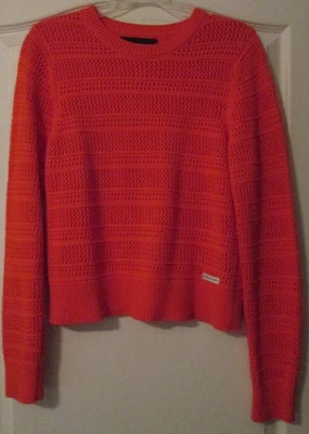 Suéter Corto Tejido Abierto Calvin Klein - Naranja - Damas Talla Mediana Foto 1 de 2