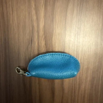 Portland Leather Goods Llavero Monedero Cuero Cremallera Cartera Pequeño Verde azulado Foto 1 de 4