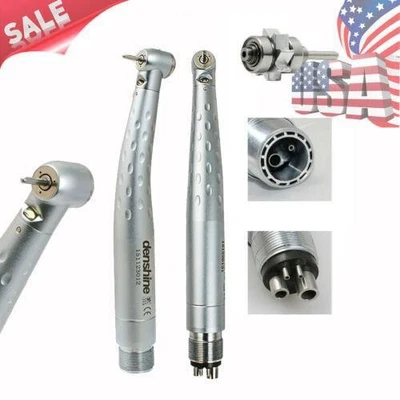 Denshine Dental LED High Speed Handpiece Standard Push Button 2/4Hole Turbine CE - Image 1 of 4