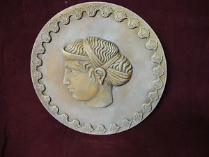 Helen of Troy wall relief frieze stone sculpture tile home decor coin medallio - Picture 1 of 10
