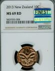 2013 NEW ZEALAND 10 CENTS NGC MS69 FINEST GRADE MAC SPOTLESS 2,000 SETS MADE .