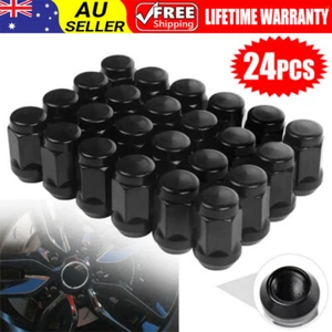 24 x M12x1.5 wheel nuts for HOLDEN Commodore VT VX VY VZ Lug Nuts Black Chrome - Picture 1 of 9