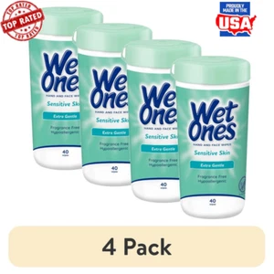Sensitive Skin Hand Wipes Fragrance Free Aloe Hypoallergenic 40 Count Canister - Picture 1 of 12
