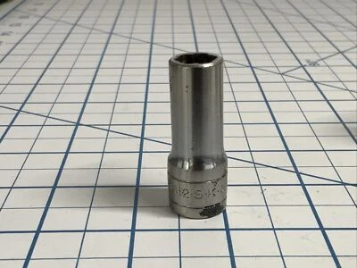 S-K 3/8 Deep 6pt 3/8in. Socket, 40412, 1-3/4in. tall, plating loss-USA - Image 1 of 4