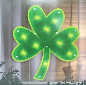 Decorazione finestra decorazione istantanea in trifoglio illuminata giorno di San Patrizio - 1 pezzo - Foto 1 di 2