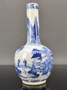 Antique Chinese Qing Dynasty Blue and White Porcelain Vase 18 - 19th Century - Picture 1 of 16