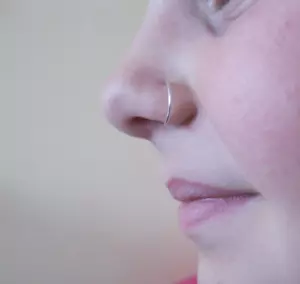 Silver 12mm 20g Endless Hoop Nose Ring - Picture 1 of 2