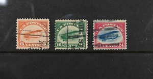 USA Scott # C1 C2 C3 Fine to VF Used BOB Air Mail US Stamps Cat $100 - Picture 1 of 2