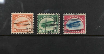 USA Scott # C1 C2 C3  Fine to VF Used BOB Air Mail US Stamps Cat $100 - Image 1 of 2