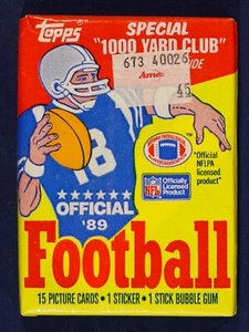 1989 Topps Football Unopened Factory Sealed Pack NMMT Ames Sticker *inv-ams-1 - Foto 1 di 2