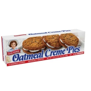 little Debbie OATMEAL CREME PIES PACK OF 12 INDVIDUALLY WRAPPED PIES - Picture 1 of 2
