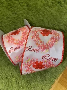 Geschenkband Love rot Organzaband ,Schleifenband Dekoband,NEU! - Bild 1 von 2
