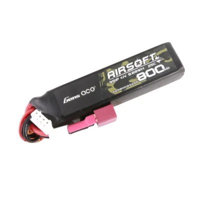 Gens ace Lipo 800mAh 11.1V 25C 3S1P Airsoft Gun Lipo Battery with T (Deans) Plug - Bild 1 von 4