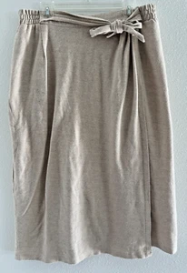 Falda midi envolvente de algodón de lino talla 3 de Chicos para mujer color tostado natural boho ropa de resort - Imagen 1 de 7