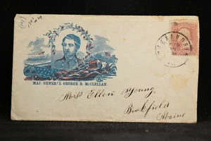 Civil War: Virginia, Alexandria 1860s #65 Patriotic Cover, McClellan Design - Picture 1 of 2