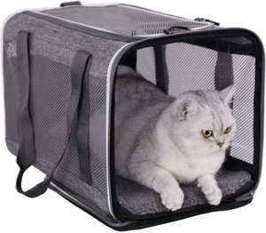 Soft Pet Travel Carrier Bag for Large and Medium Cats, 2 Kitties, Small Dogs up - Picture 1 of 8
