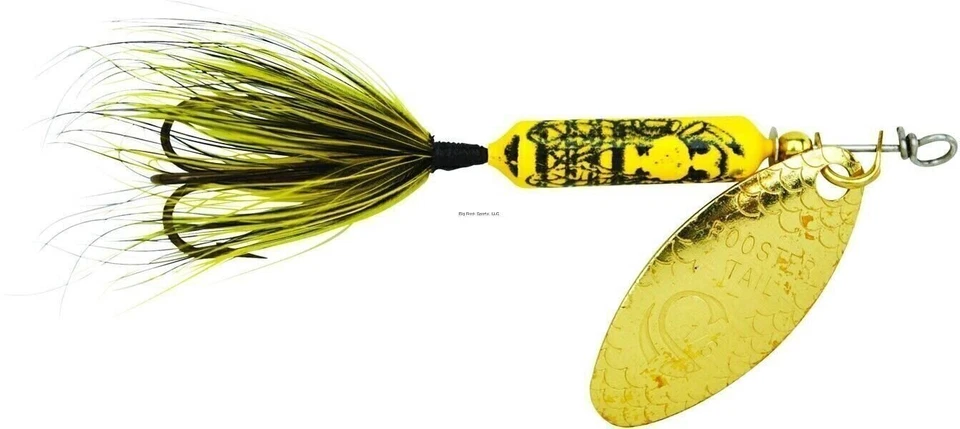 Wordens Rooster Tail In-Line Spinner 2" 1/16 Oz Treble Hook Bumble Bee 206-BU - Image 1 of 1