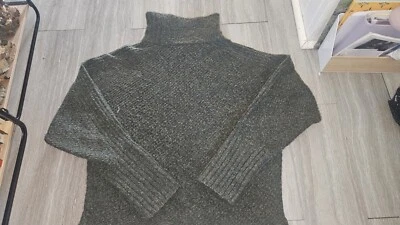 Max Studio Olive Green Knit Turtleneck Sweater Long Sleeve Size SMALL  - Image 1 of 4