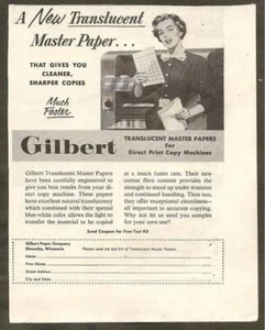 VINTAGE AD - GILBERT MASTER COPY PAPER - SATURDAY EVENING POST - Picture 1 of 2