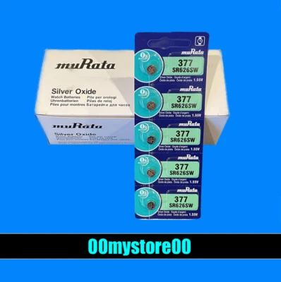 BRAND NEW [Exp 10/2032] 100 Murata 377 formerly SONY (SR626SW) Watch Battery - Image 1 of 4