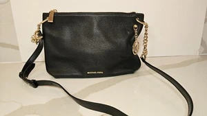 Borsa a mano Michael Kors donna media borsetta tracolla vera pelle nera MK - Foto 1 di 5