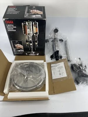 OGGI 3-Bottle Revolving Liquor Dispenser Stainless Steel 3 Bottle - Image 1 of 4
