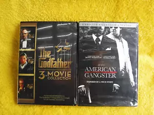 NEW/SEALED 4 DVD SET! THE GODFATHER 3 FILM MOVIE COLLECTION + AMERICAN GANGSTER! - Imagen 1 de 14
