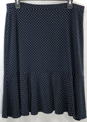Falda George Fit & Flare L Azul Lunares Hasta la Rodilla 34"W Pin Up Cyber Office Foto 1 de 4