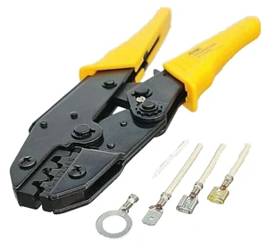 Profi Crimpzange blanke Kabelschuhe Stecker Crimp Kfz Werkzeug Flachstecker #Vl - Bild 1 von 10