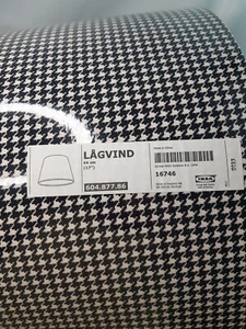Ikea LAGVIND Lamp shade 17" Houndstooth Checkered Pattern White Black NEW - Picture 1 of 8