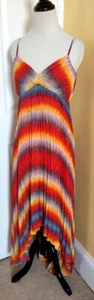 Calvin Klein Sommerkleid Plissee mehrfarbig Spaghettiträger mit hohem Saum (4) - Bild 1 von 9