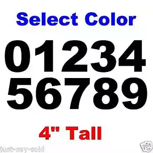 0-9 Numeri 1x Set Decalcomanie Vinile 4" Pollici - Insegna Fai da Te Rivenditore Auto - Seleziona Colore - Foto 1 di 2