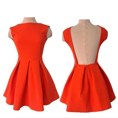 Mini Vestido Aqua Floyd Corte Estructurado Naranja Talla UK 10/US6 Alterado Sin Cinturón Foto 1 de 4