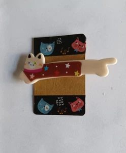 plastic, metal clip, cat barrette #3 - Picture 1 of 2