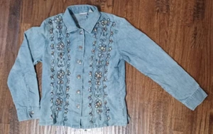 Vintage Chico's Damen Jeansjacke blau Rocks & Beads Größe 0 - Bild 1 von 6