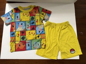 Pokemon Characters Colorful 2 Piece Pajamas Top & Shorts Set New! Boys XS - Picture 1 of 3