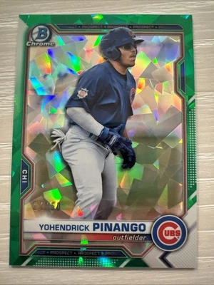 2021 Bowman Chrome Draft Sapphire Edition Yohendrick Pinango #BDC-25 Green /50 - Image 1 of 4
