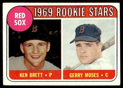 1969 Topps Card Baseball Ken Brett/Gerry Moses RC Boston Red Sox #476 EX - Image 1 of 2