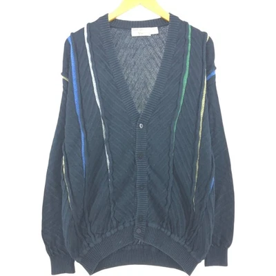 Used St. Croix Knits Stripe Pattern 3D Knit Cardigan Men's Size Medium - Image 1 of 4