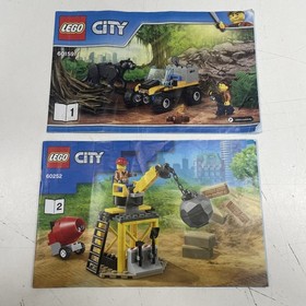 ORIGINAL RETRO LEGO USED Toy Instruction Book Manual Set - CITY 60252 (2) 60159